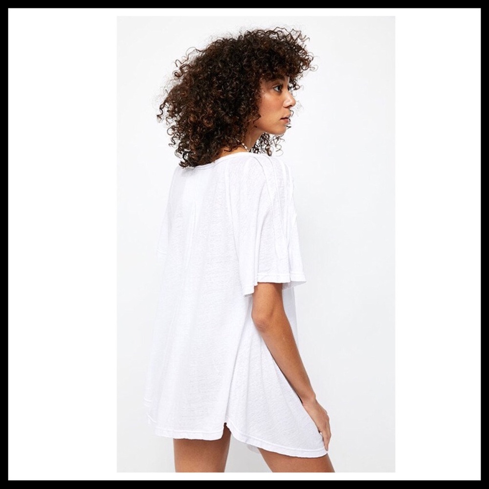 FREE PEOPLE BOHO TUNIC TEE FLOWY V-NECK TOP A2C - Picture 4 of 16